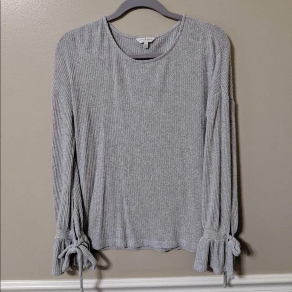 Lucky Brand Grey Ribbed Sweater - Picture 1 of 4